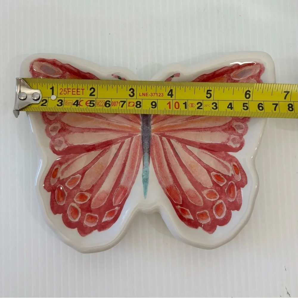 Cracker Barrel Butterfly Trinket Dish Earthenware By Caroline Simas 6.5